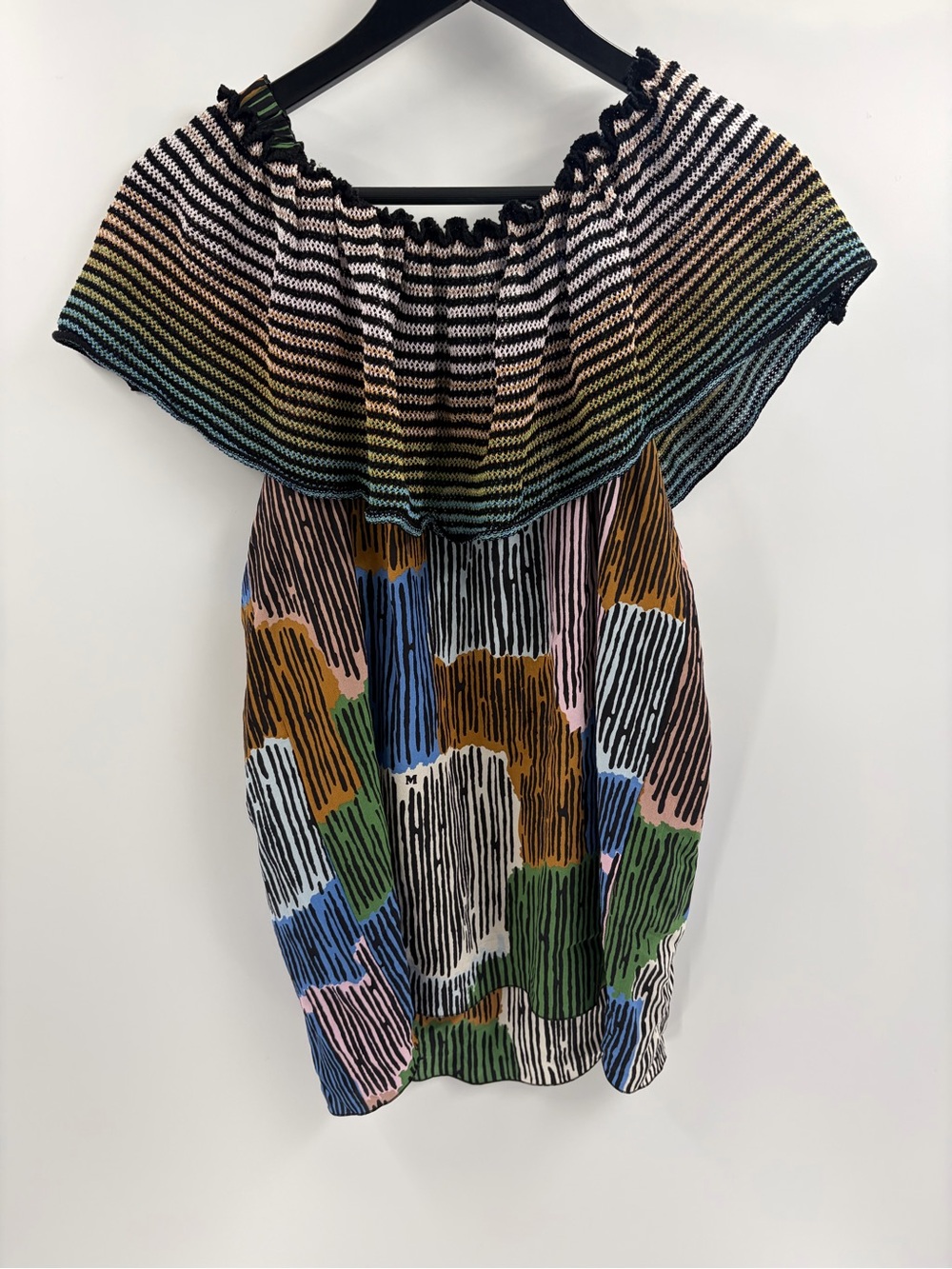 Missoni off the shoulder silk bohemian y2k 90s 2000s blouse sleeveless top sz 10